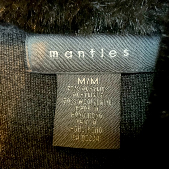 Mantles grey knit cardigan with belt removable faux  fur collar size M - Picture 3 of 3